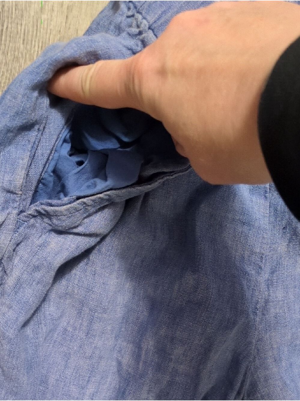 Eileen Fisher Blue Linen Cropped Pull On Pants Size XS - Picture 2 of 6